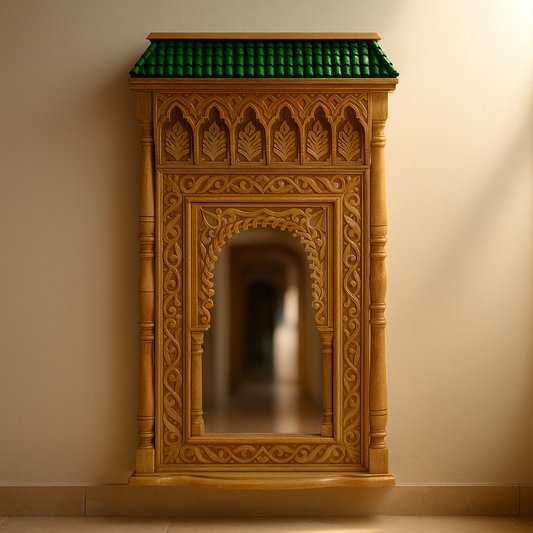 miroir en bois de cèdre sculpté à la main